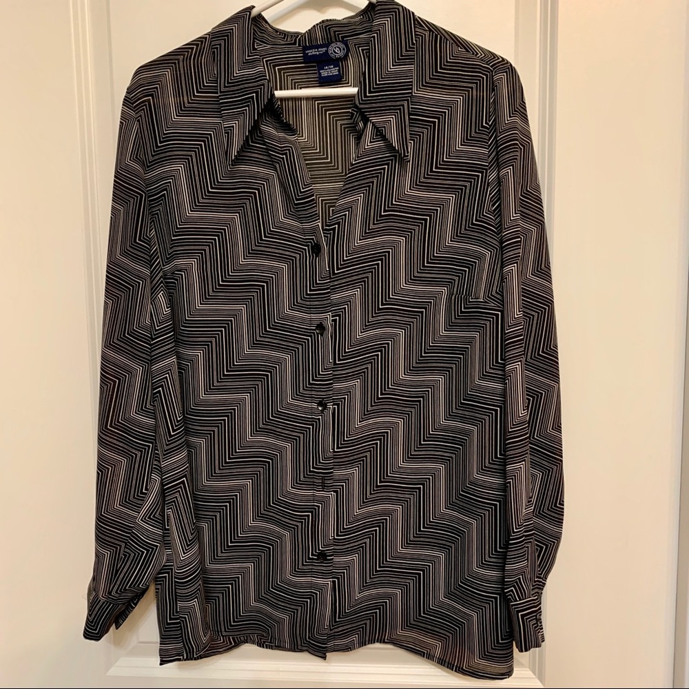 Women’s Blouse - black/white - 14/16